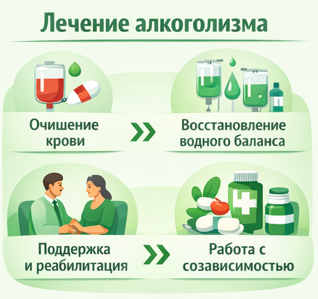 лечение алкоголизма в Урае этапы